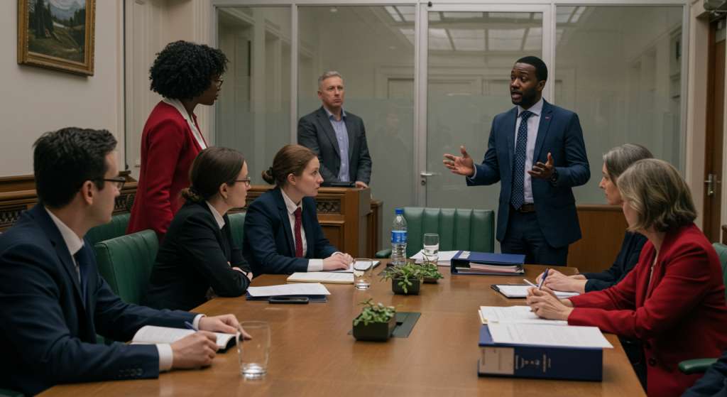 A leadership meeting